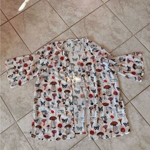 SHEIN Mushroom and Butterfly Print Swim Coverup - Multicolor